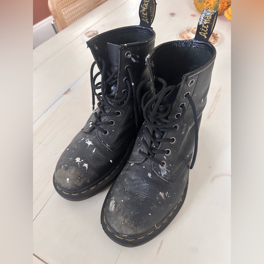 distressed Dr. martens